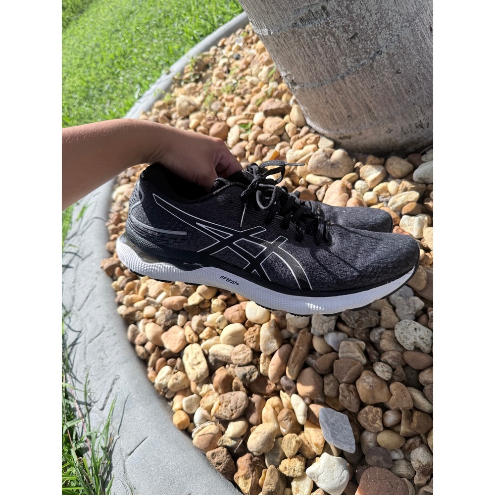 ASICS Gel-Nimbus 24 Mens Running Shoes Black White 1011B359 Size 11